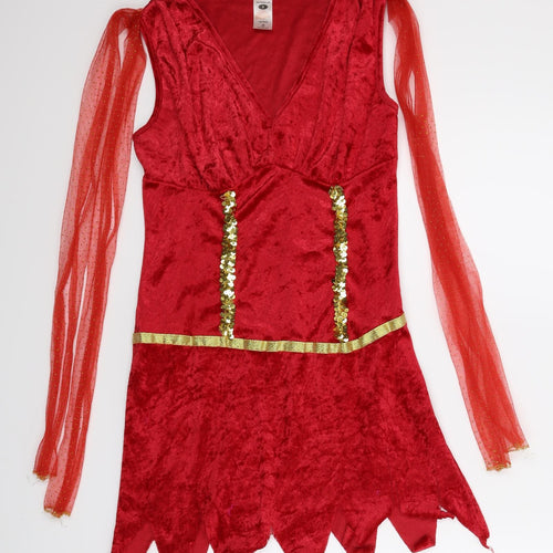 Smiffys Girls Red   A-Line  Size 10 Years  - Costume
