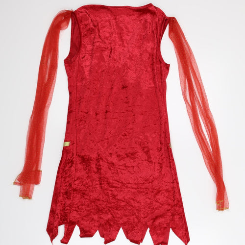 Smiffys Girls Red   A-Line  Size 10 Years  - Costume