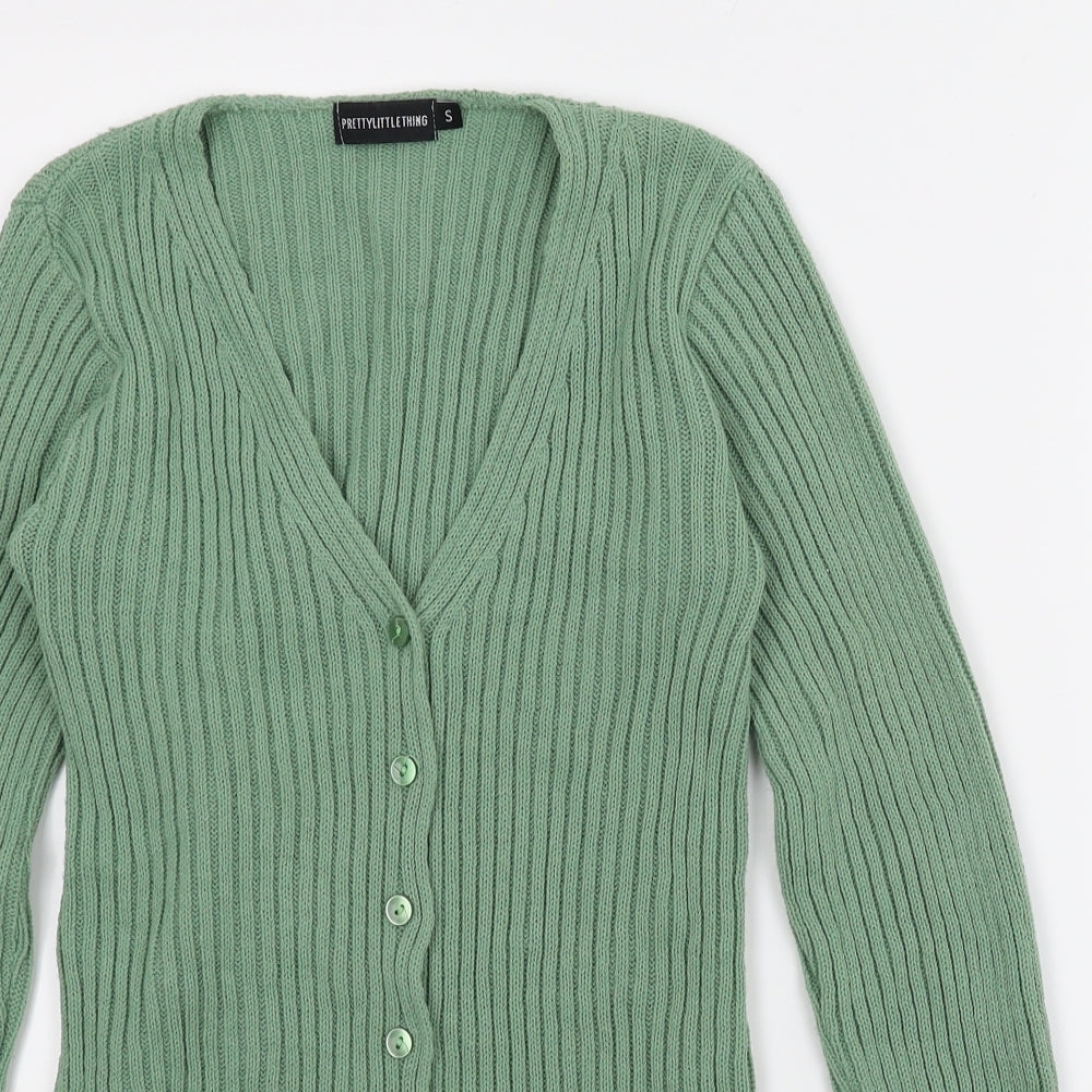 PRETTYLITTLETHING Womens Green   Cardigan Jumper Size S