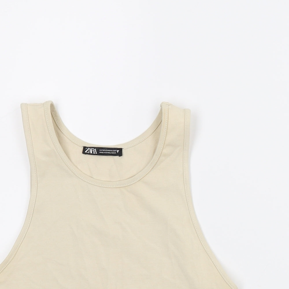 Zara Womens Beige   Cropped Tank Size M