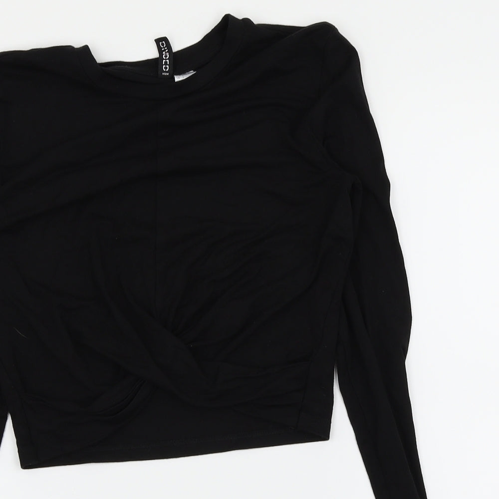 H&M  Womens Black   Cropped Blouse Size S
