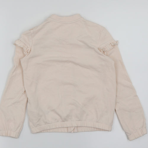 M&S Girls Pink   Full Zip Sweatshirt Size 6-7 Years  - Bird