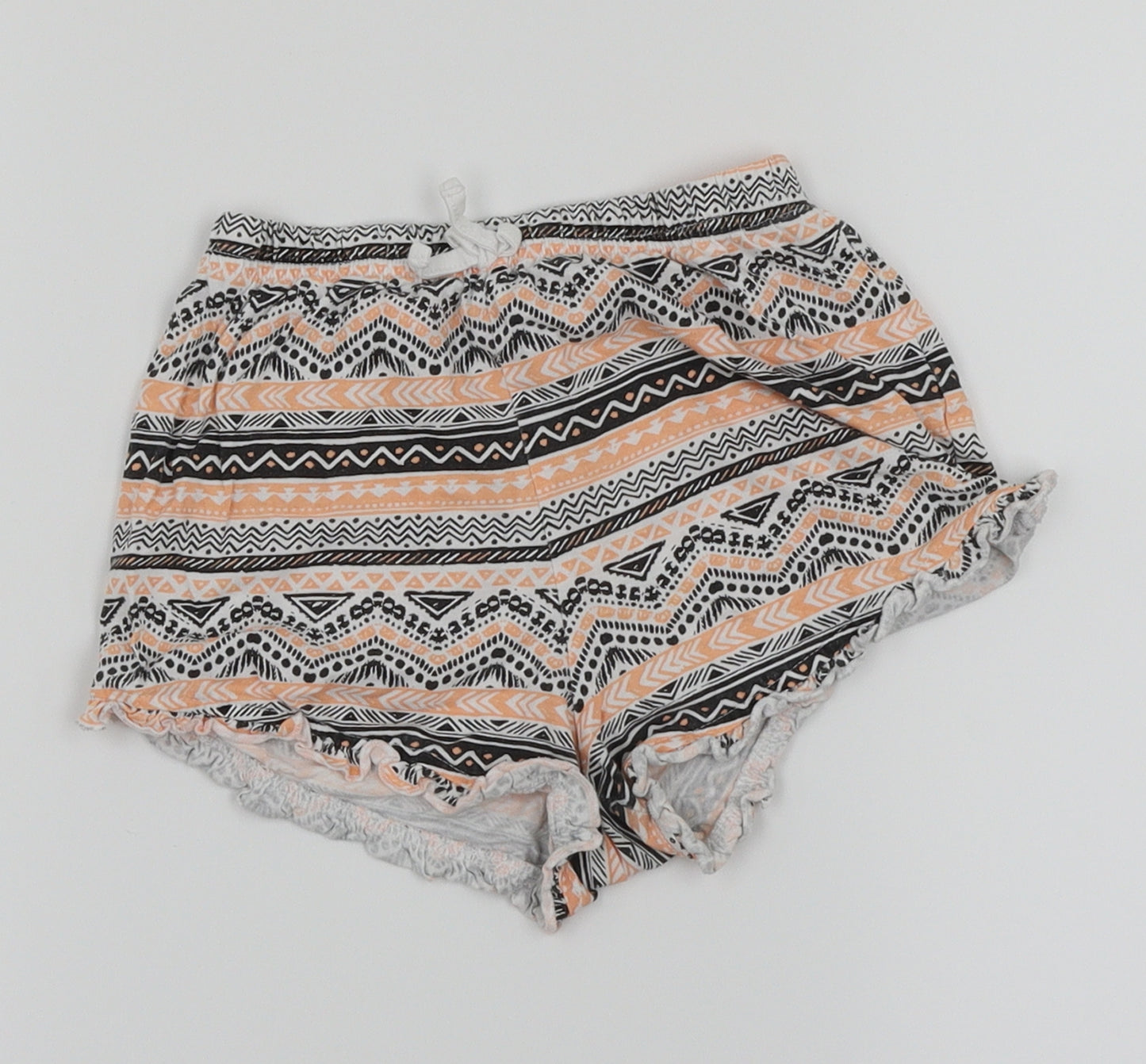 Matalan Girls White Geometric  Sweat Shorts Size 8 Years