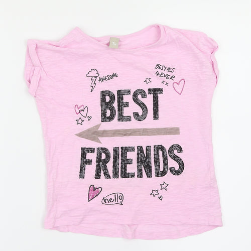 TU Girls Pink   Basic T-Shirt Size 7 Years