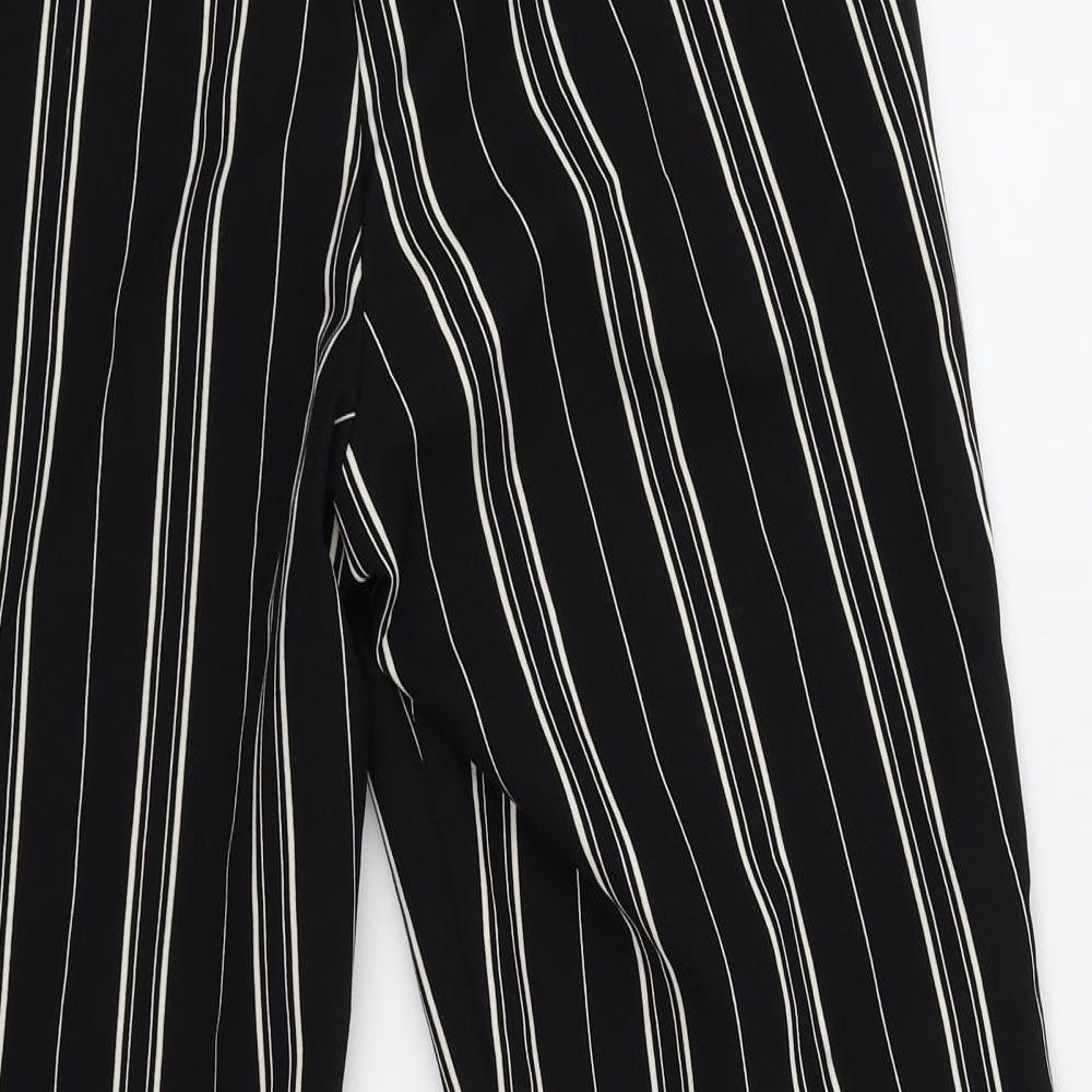 New Look Womens Black Striped  Dress Pants Trousers Size 12 L26 in