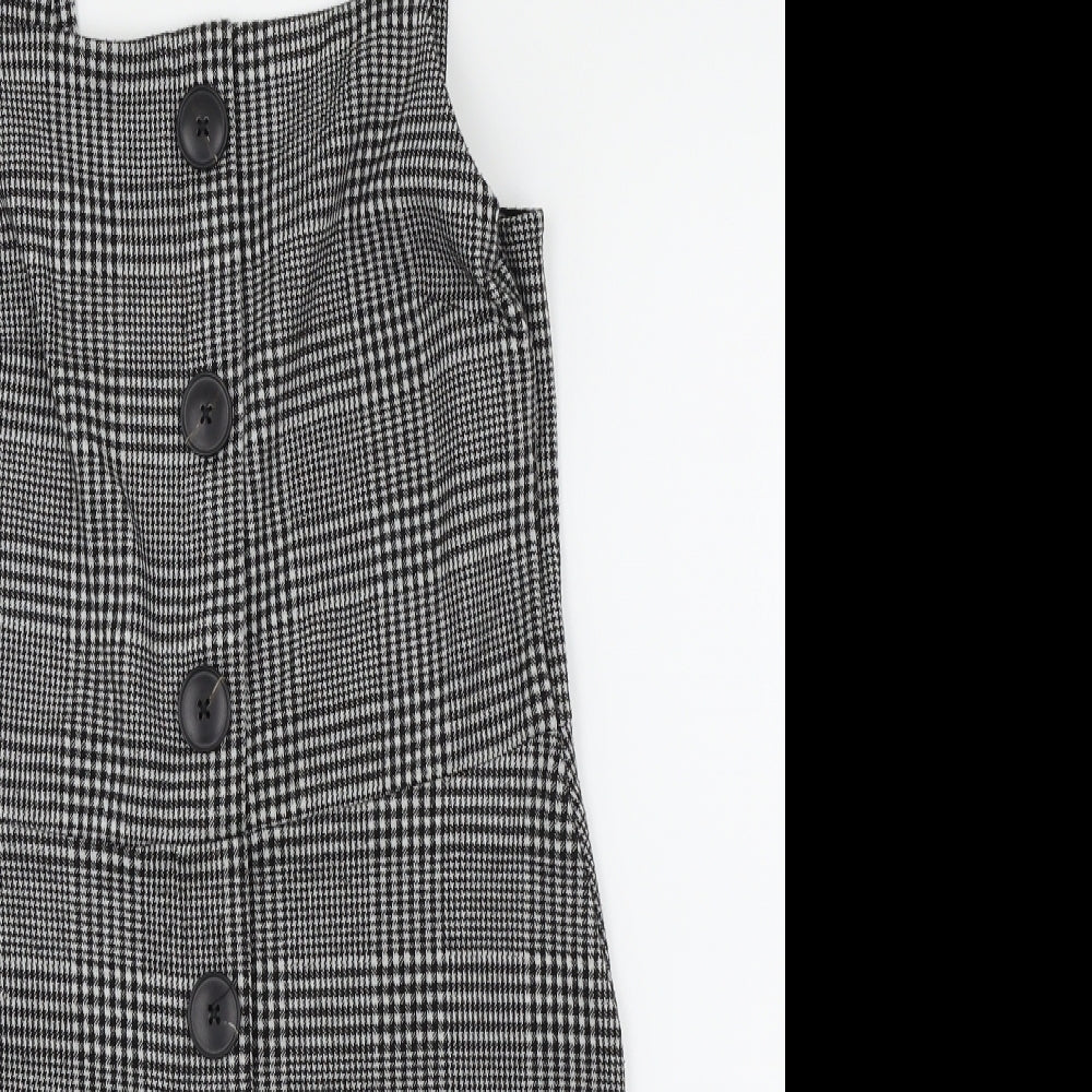 River Island Womens Black Check  Tank Dress  Size 12