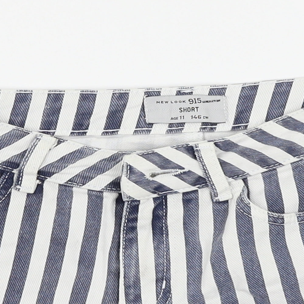 New Look Girls Blue Striped  Mini Skirt Size 11 Years