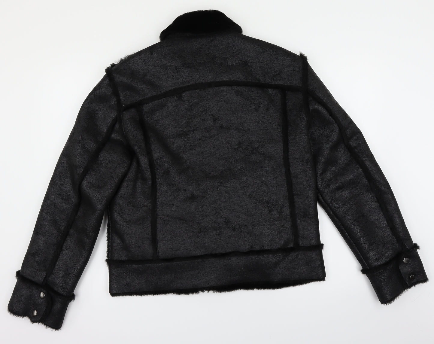 Zara Womens Black   Jacket Coat Size 12  - Fluffy