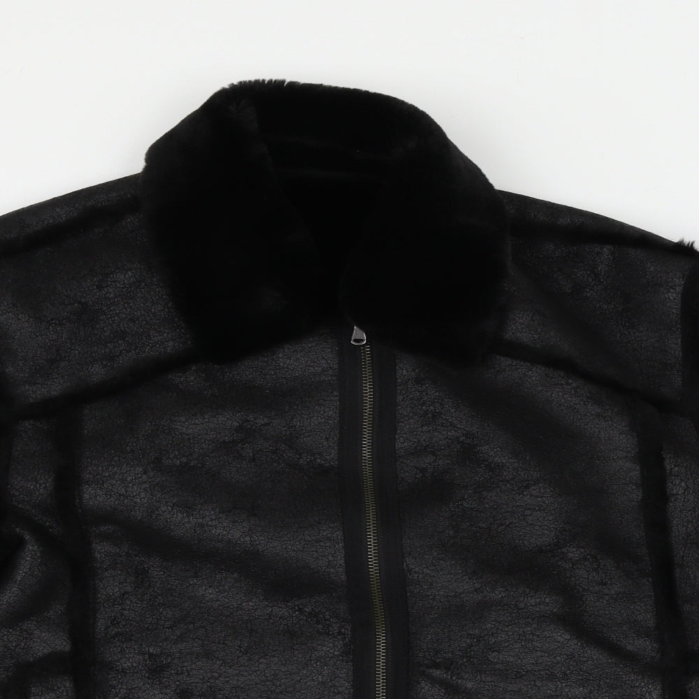 Zara Womens Black   Jacket Coat Size 12  - Fluffy