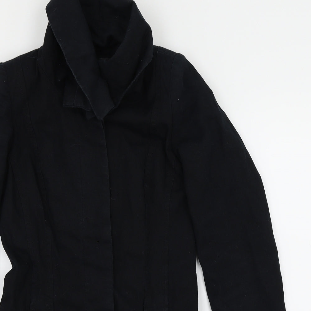 Jane Norman Womens Black   Trench Coat Jacket Size 6