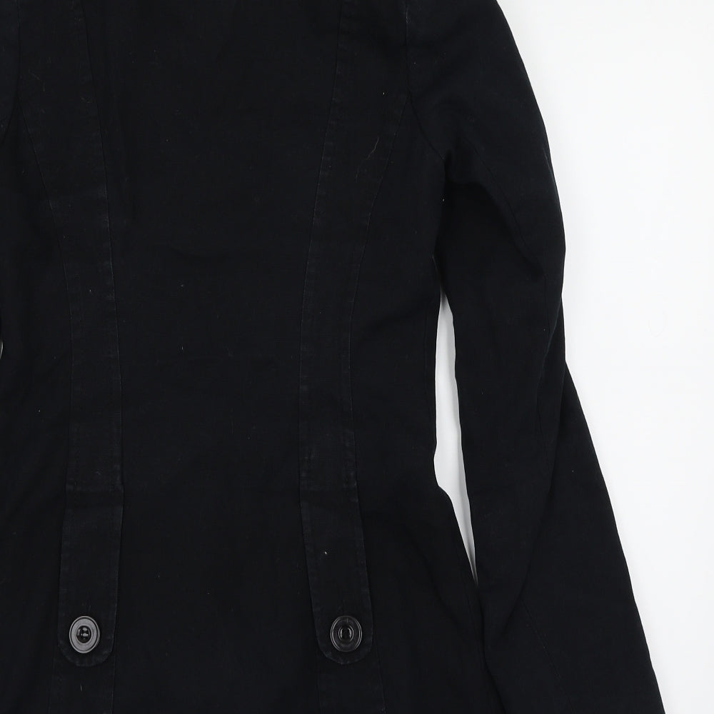 Jane Norman Womens Black   Trench Coat Jacket Size 6
