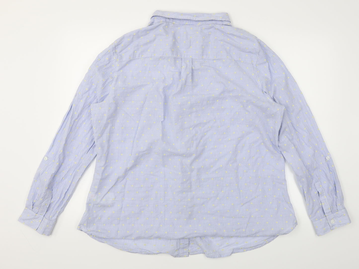 Maine Womens Blue Striped  Basic Button-Up Size 20