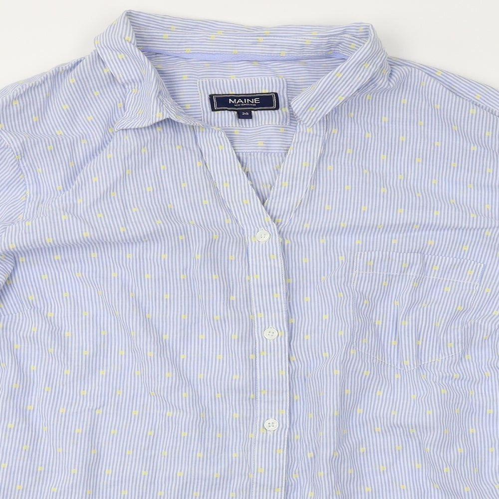 Maine Womens Blue Striped  Basic Button-Up Size 20