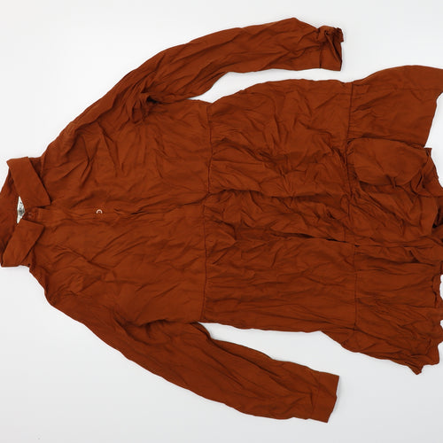 Elenza Womens Brown   Shirt Dress  Size S
