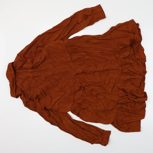 Elenza Womens Brown   Shirt Dress  Size S