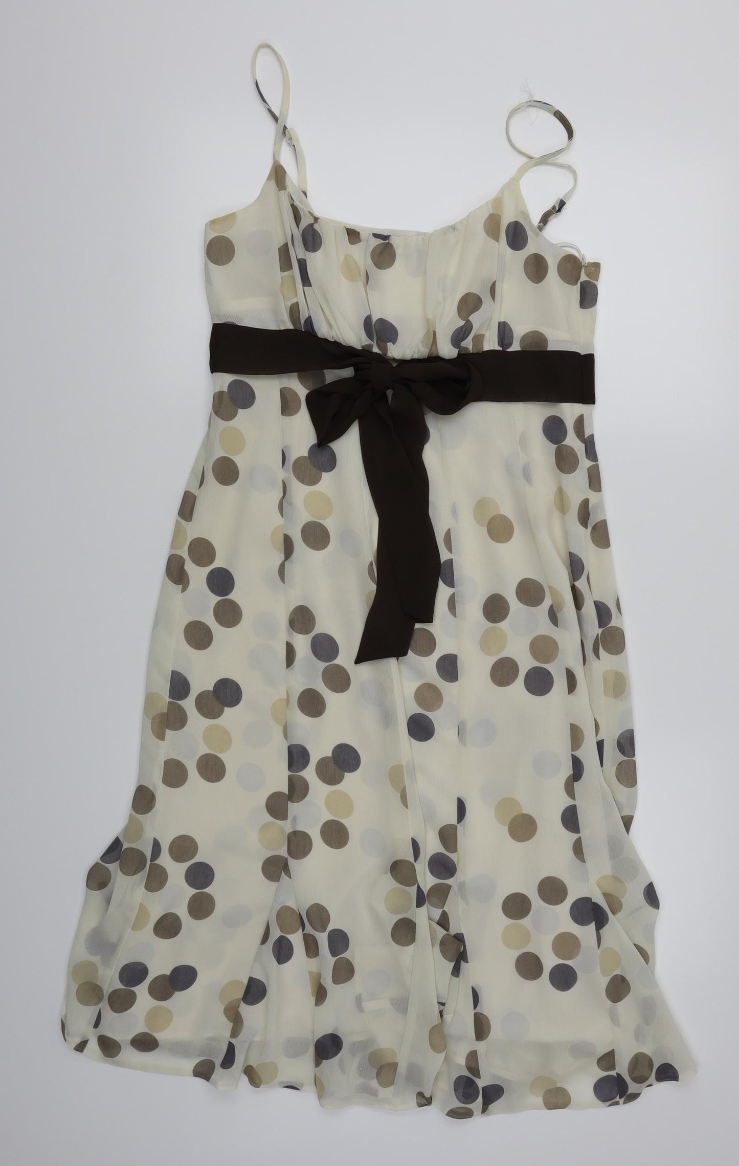Marks and Spencer Womens White Polka Dot  Fit & Flare  Size 12
