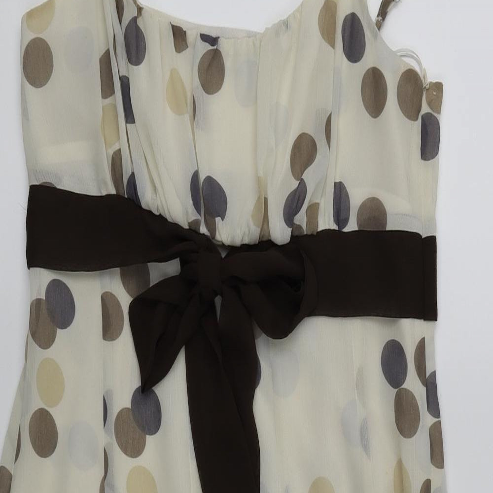Marks and Spencer Womens White Polka Dot  Fit & Flare  Size 12