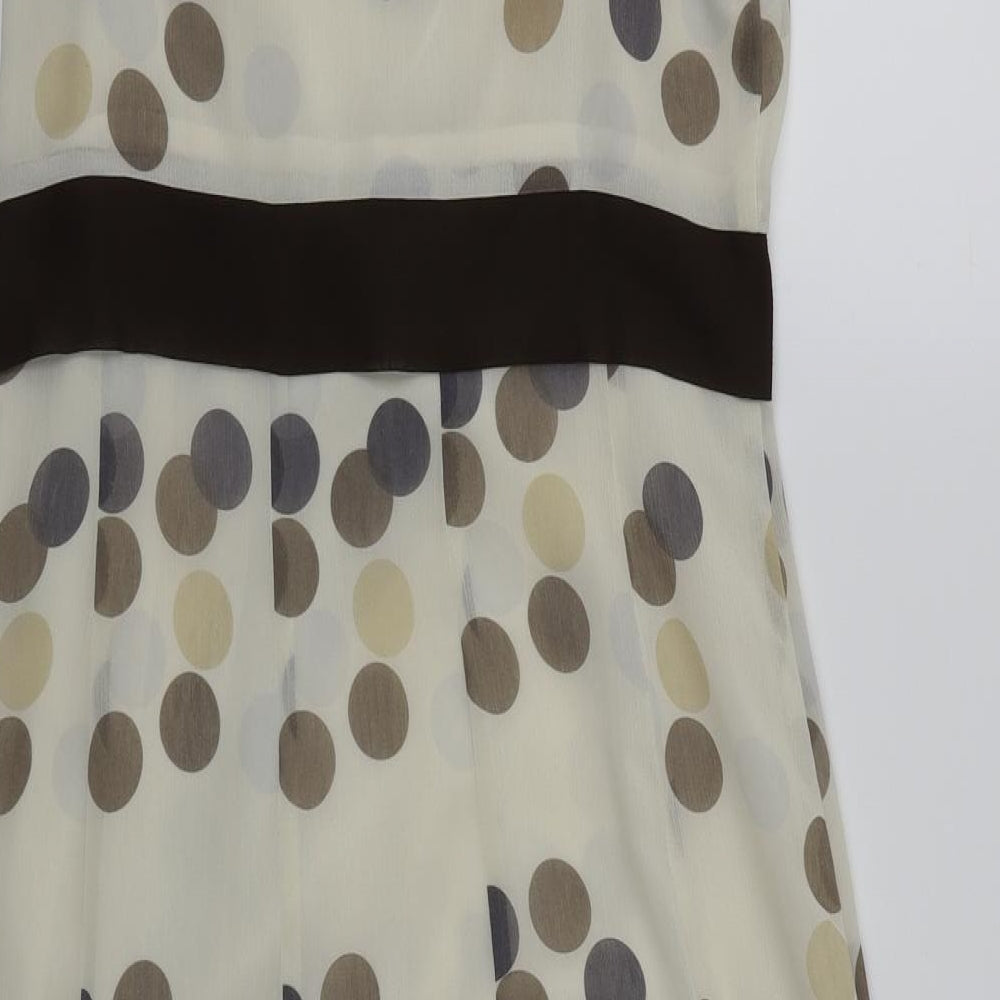 Marks and Spencer Womens White Polka Dot  Fit & Flare  Size 12