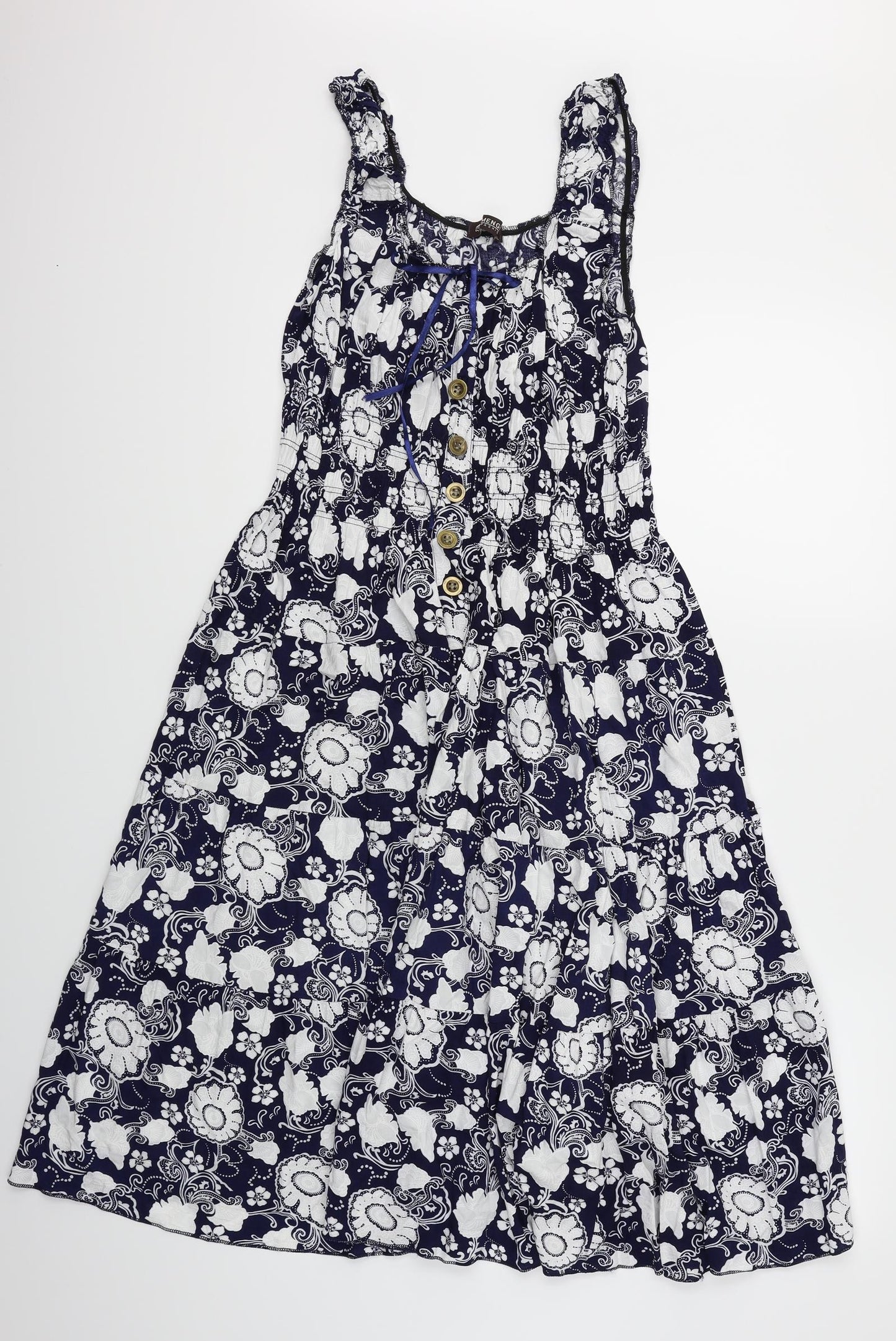 Menglu Womens Blue Floral  Trapeze & Swing  Size XL