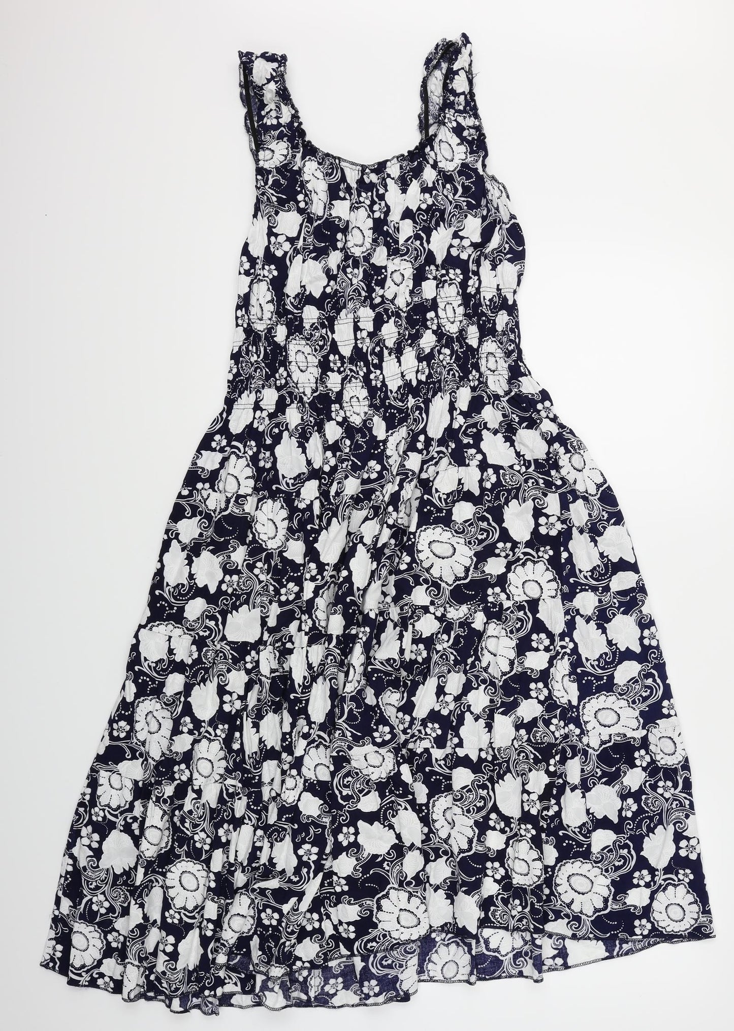 Menglu Womens Blue Floral  Trapeze & Swing  Size XL