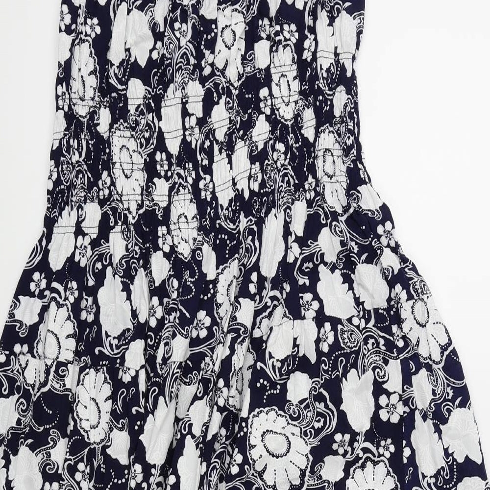Menglu Womens Blue Floral  Trapeze & Swing  Size XL