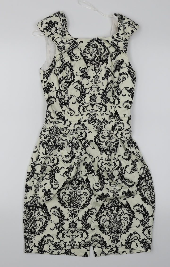 Atmosphere Womens White Floral A-Line Size 10