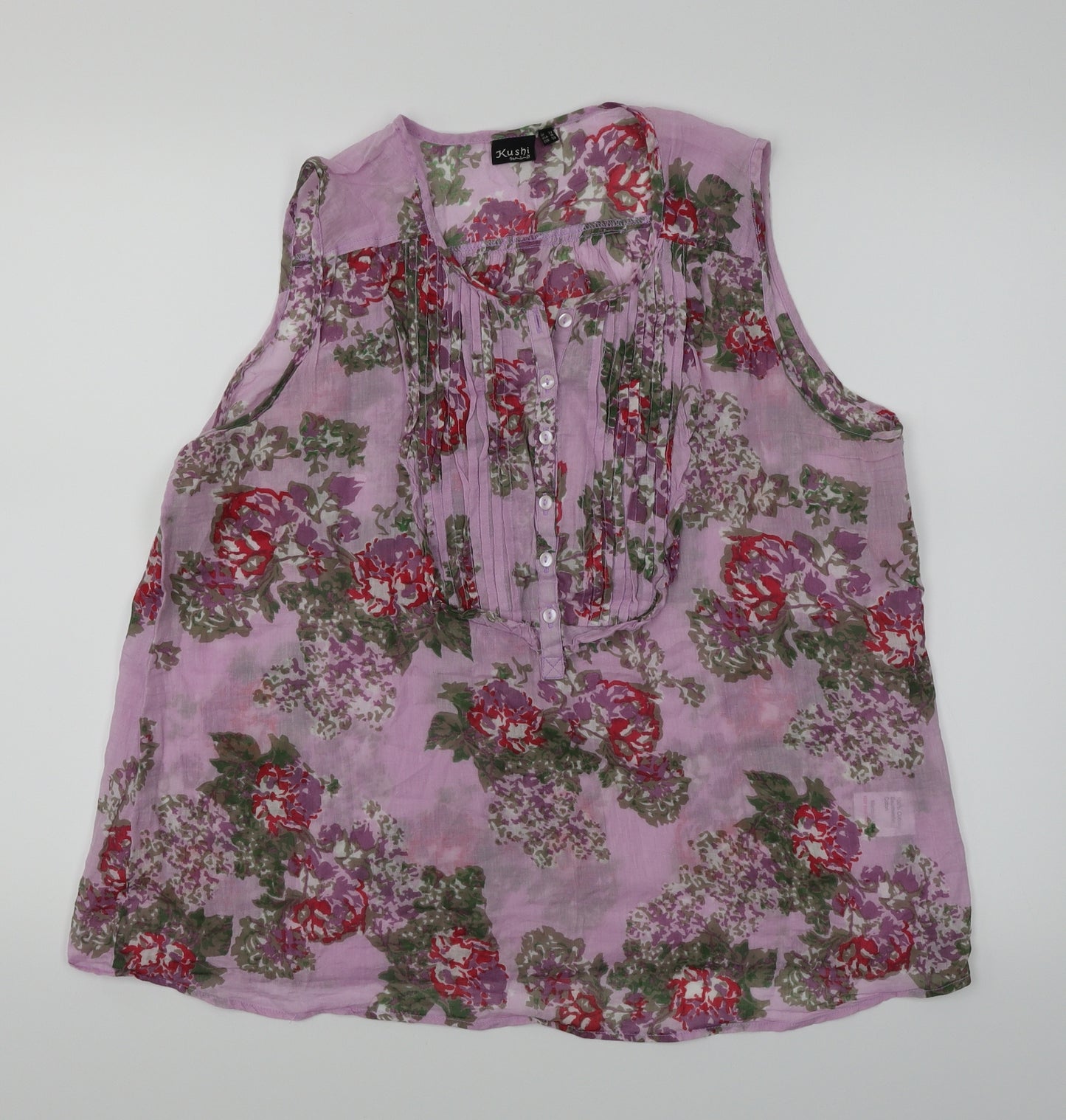 Kushi Womens Purple Floral  Basic Blouse Size 20
