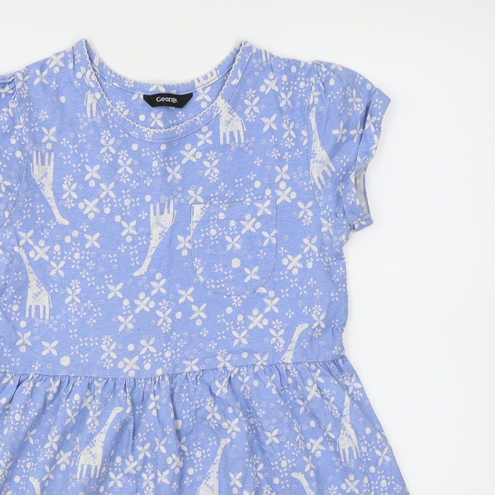 George  Girls Blue   Skater Dress  Size 8-9 Years