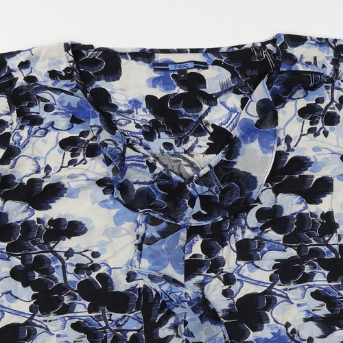 NEXT Womens Blue Floral  Basic Blouse Size 22
