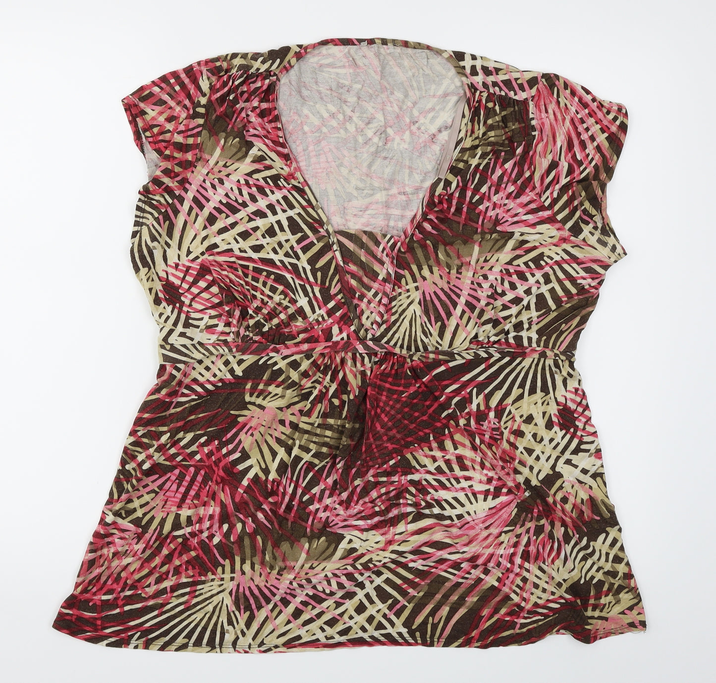 Soon Womens Brown Floral  Tunic T-Shirt Size 20