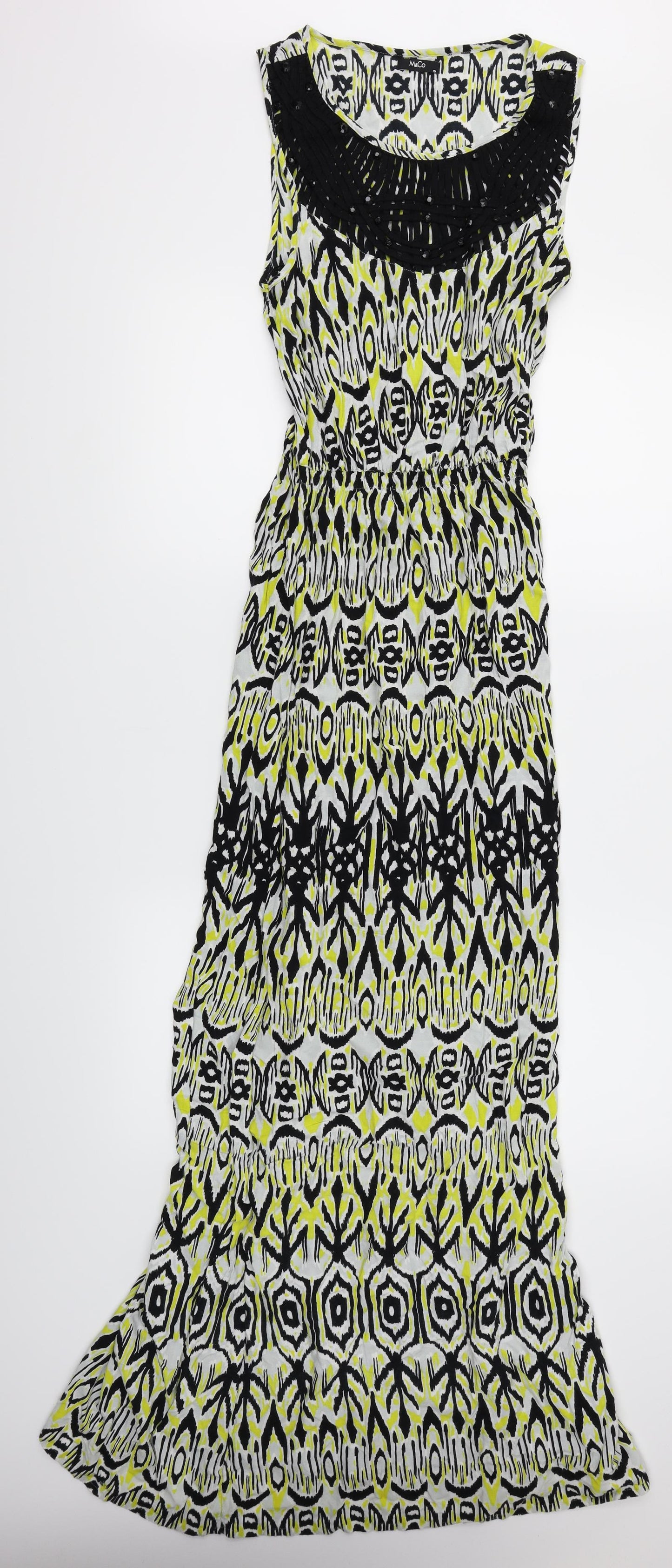 M&Co Womens Yellow   Maxi  Size 10  - Aztec Print