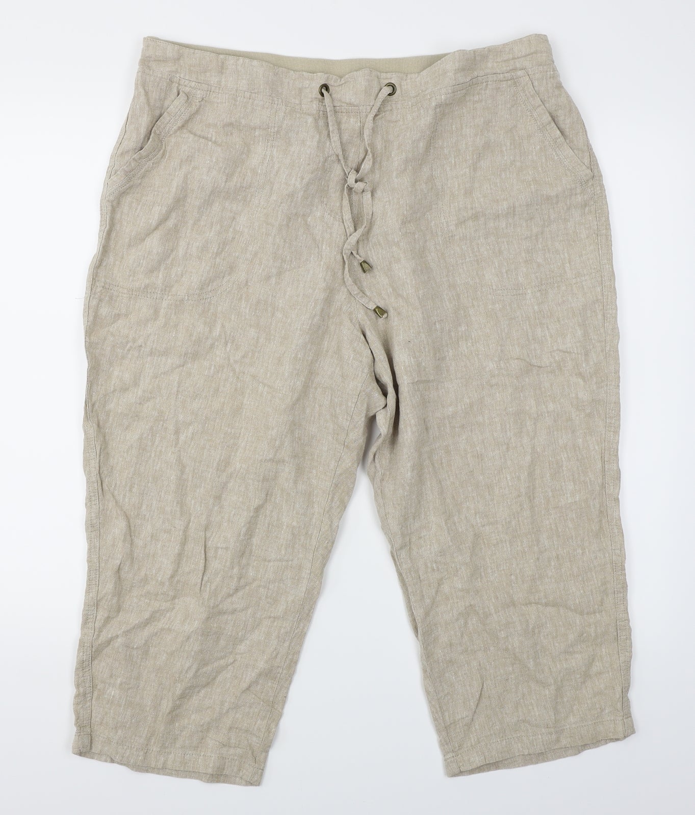 Bm Casual Womens Brown   Capri Trousers Size 18 L20 in - Elasticated Waist