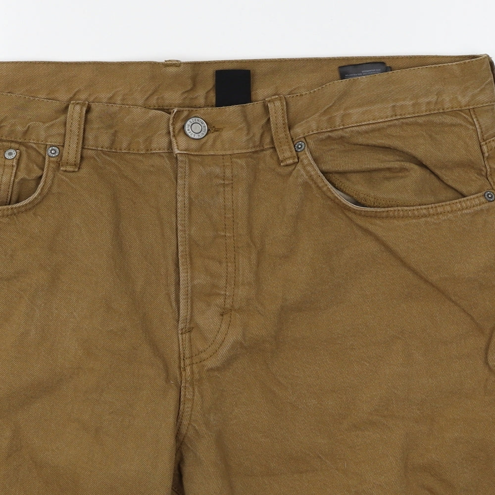 &Denim Mens Brown  Denim Chino Shorts Size 38 in