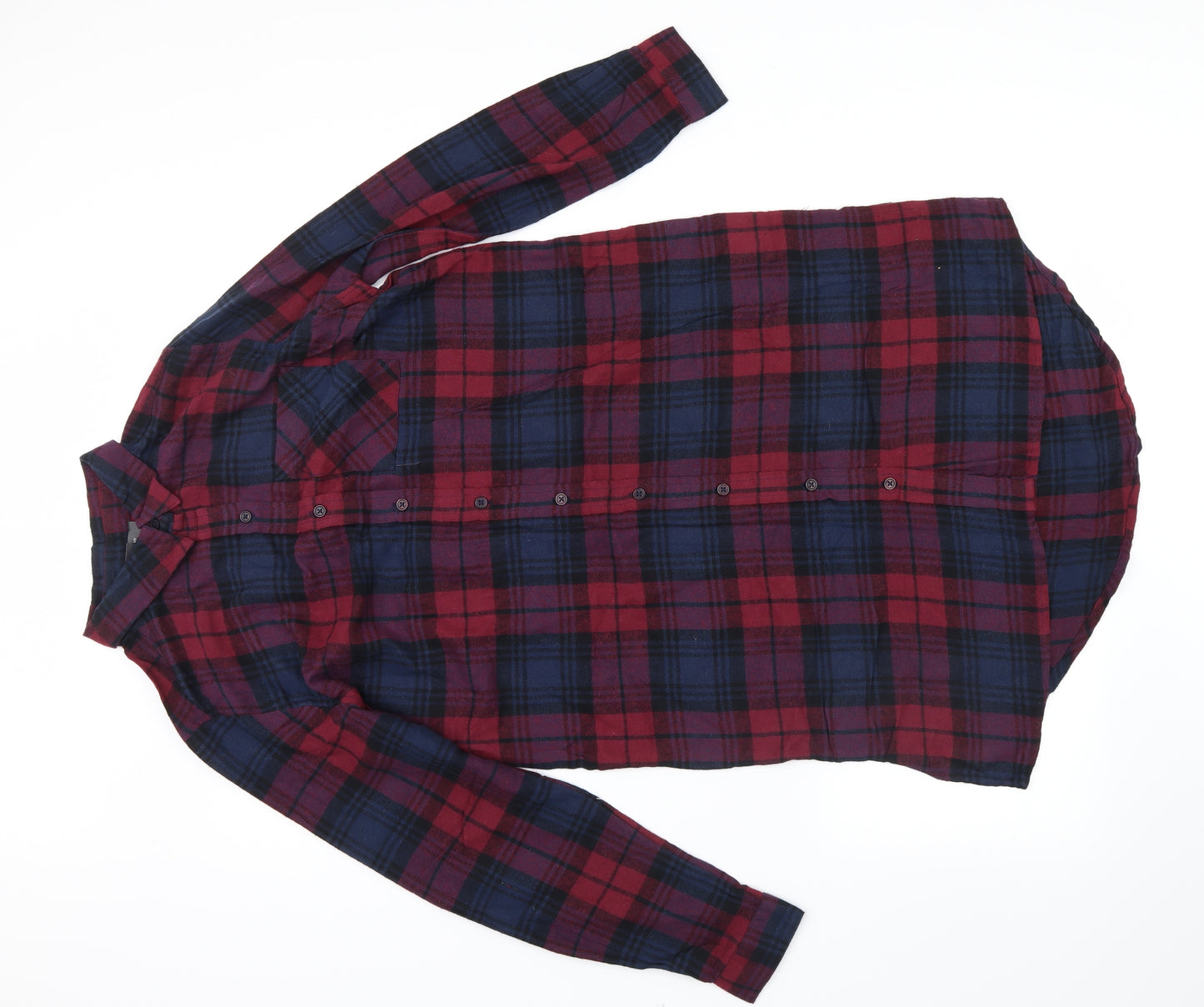 Primark Womens Red Check Knit Shirt Dress  Size 10