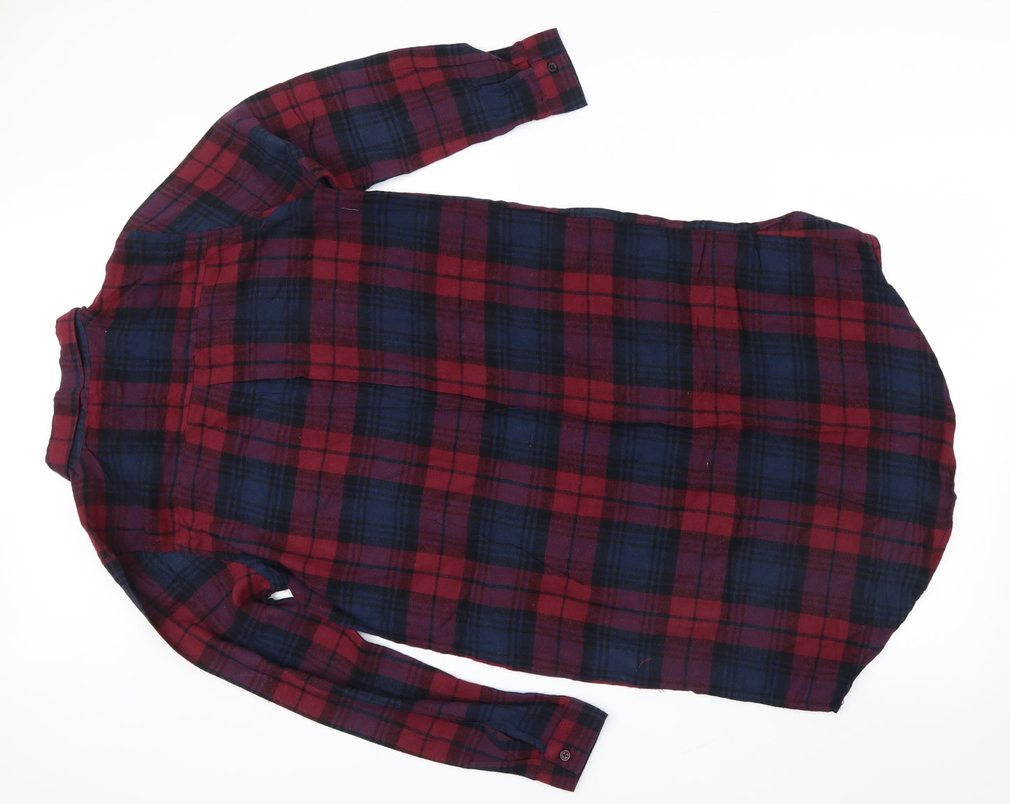 Primark Womens Red Check Knit Shirt Dress  Size 10