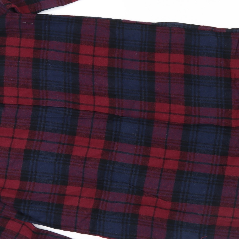 Primark Womens Red Check Knit Shirt Dress  Size 10