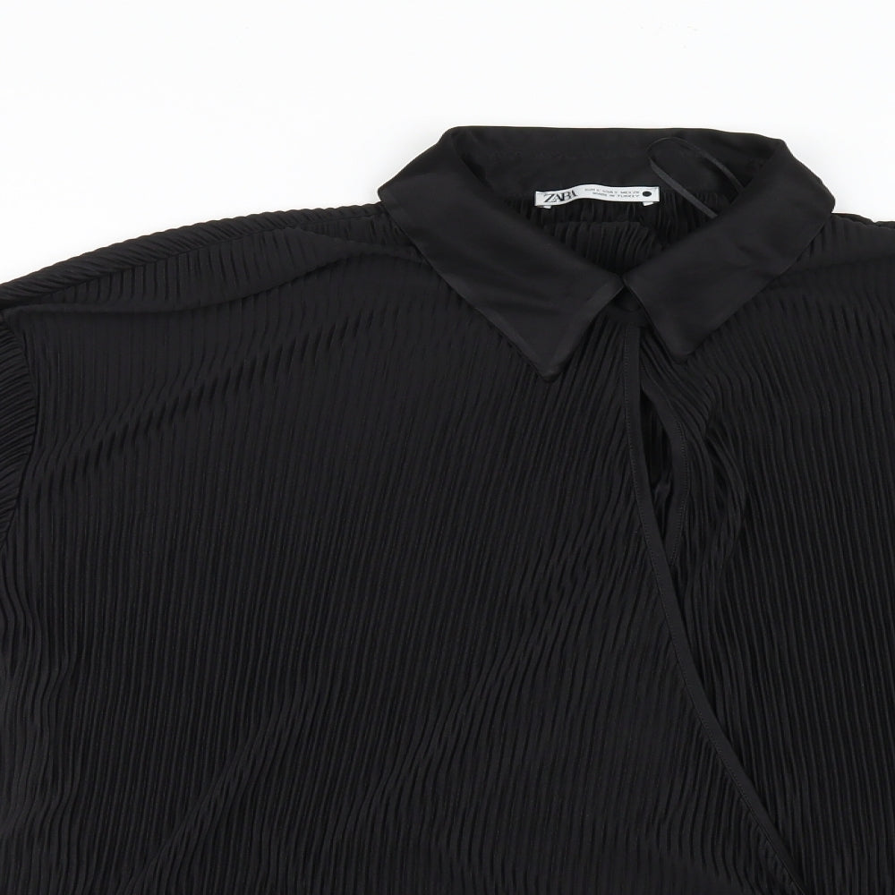 Zara Womens Black   Wrap Blouse Size 6