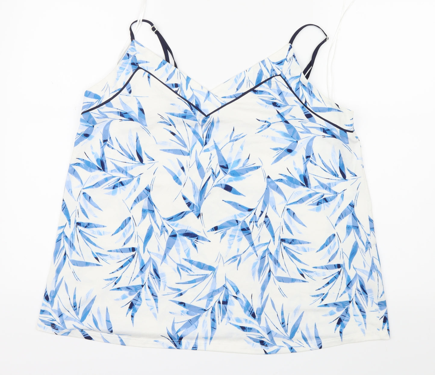 Matalan Womens Blue Geometric  Cami Pyjama Top Size L