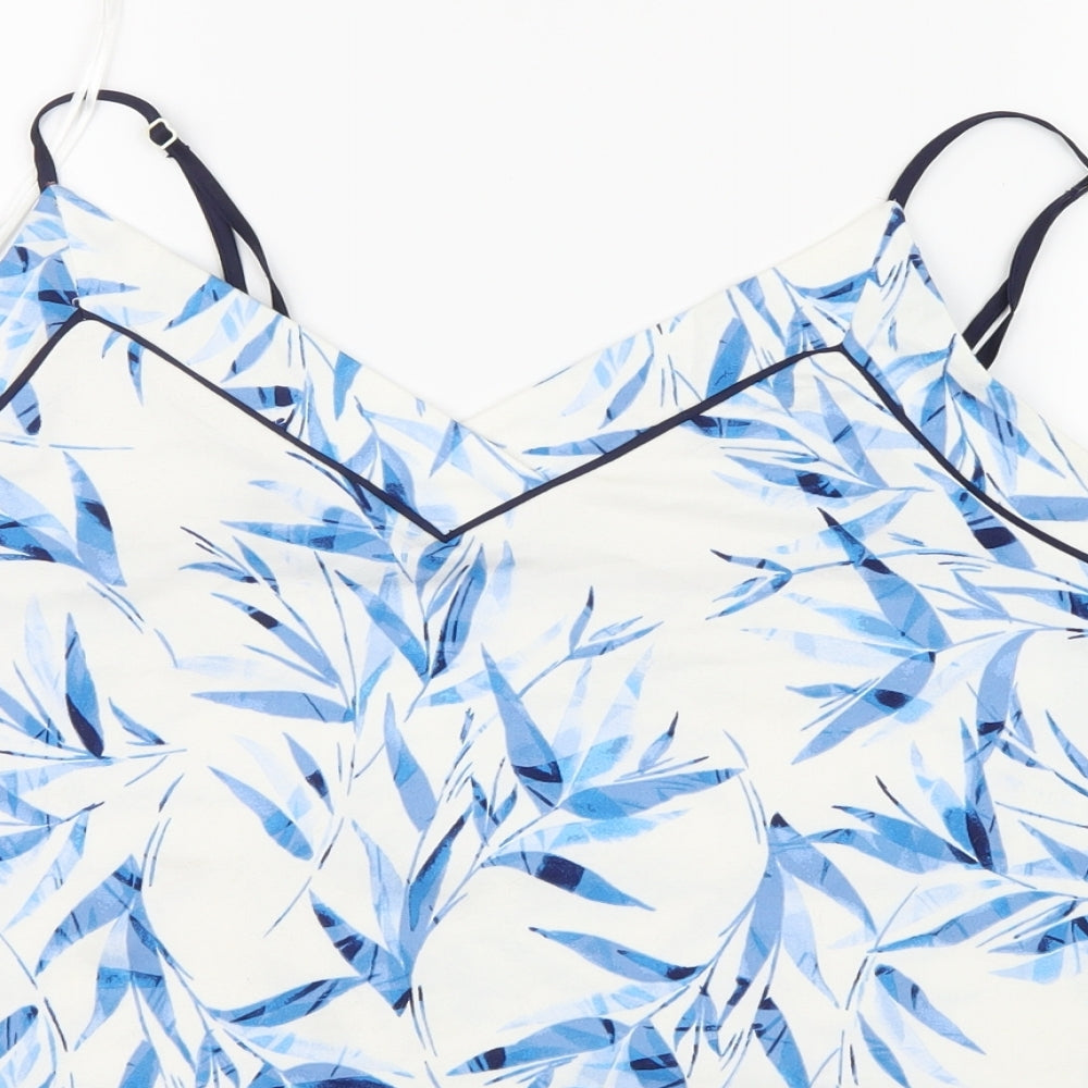Matalan Womens Blue Geometric  Cami Pyjama Top Size L