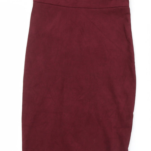 Primark Womens Red  Velvet Bodycon  Size 4
