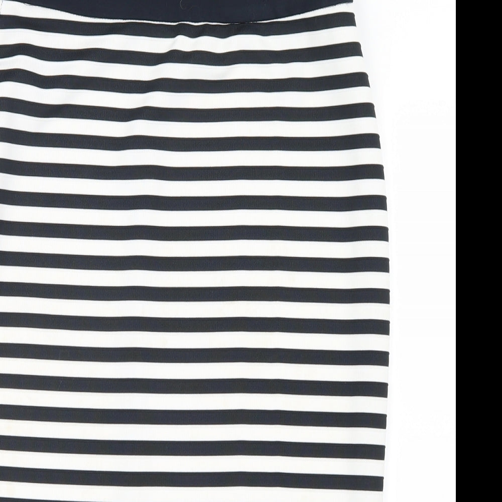 Marks and Spencer Womens Blue Striped  Straight & Pencil Skirt Size 10