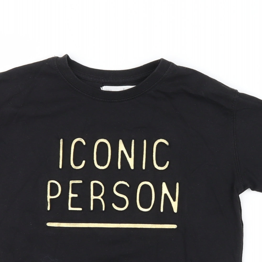 Zara Girls Black   Basic T-Shirt Size 7 Years