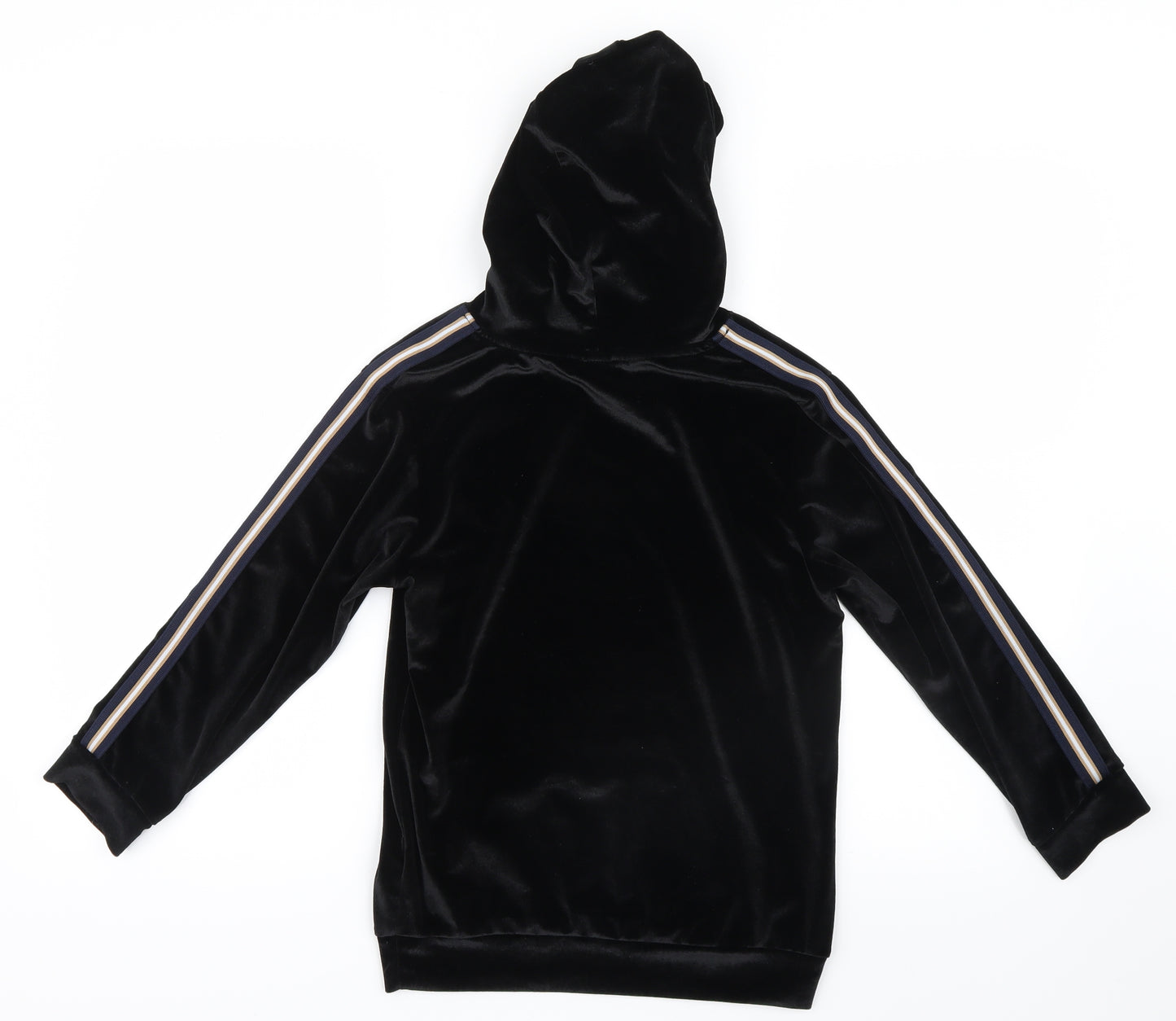 River Island Girls Black  Velvet Pullover Hoodie Size 7-8 Years