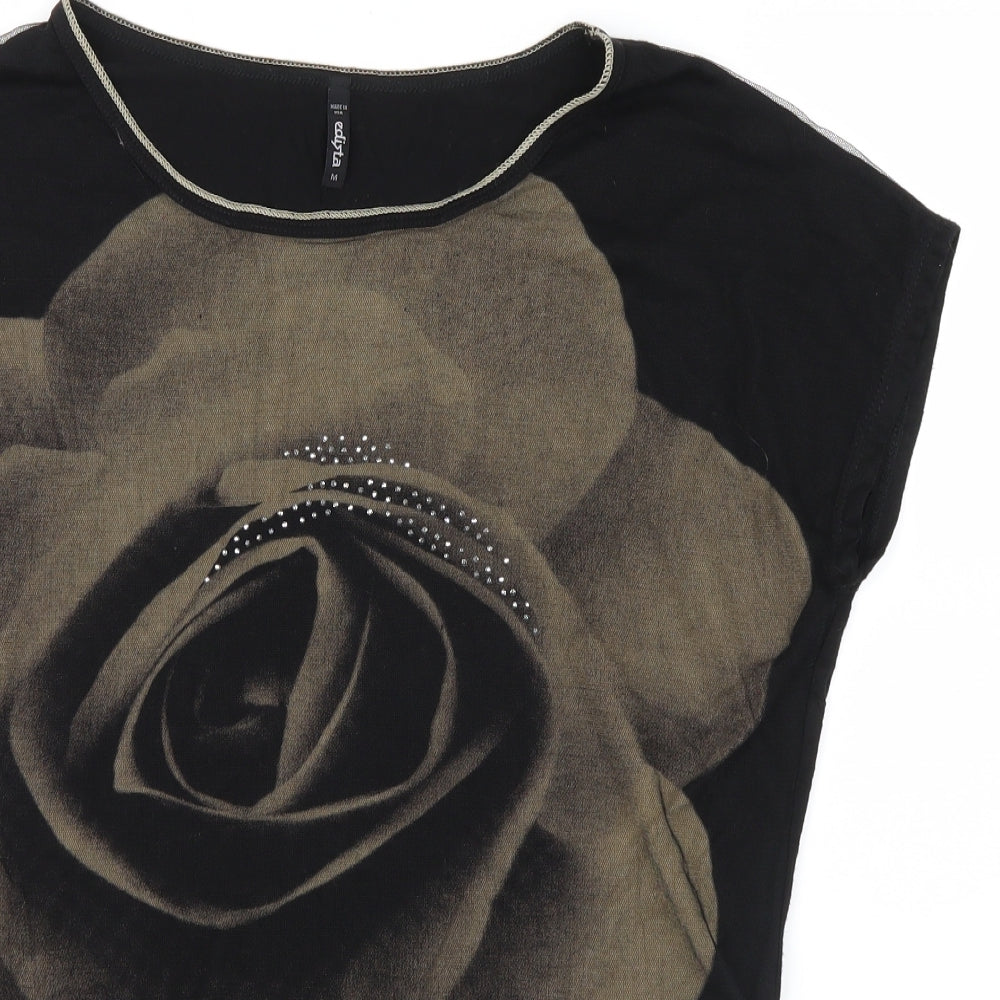 Edista Womens Black   Basic T-Shirt Size M