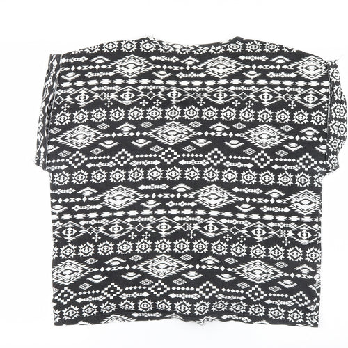 Dunnes Stores Womens Black Geometric  Basic T-Shirt Size 8