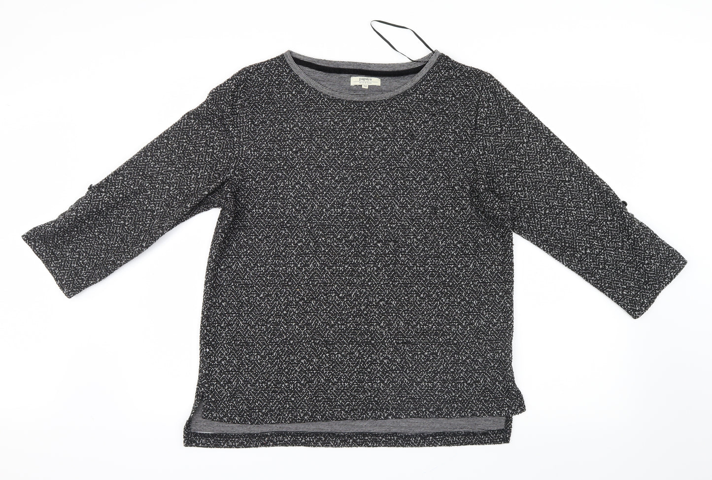 Papaya Womens Black  Knit Pullover Jumper Size 12