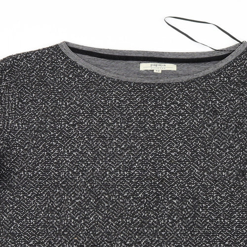 Papaya Womens Black  Knit Pullover Jumper Size 12