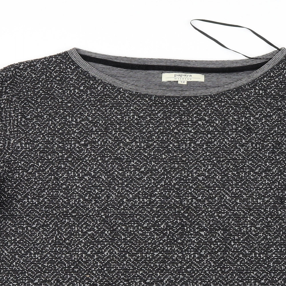 Papaya Womens Black  Knit Pullover Jumper Size 12