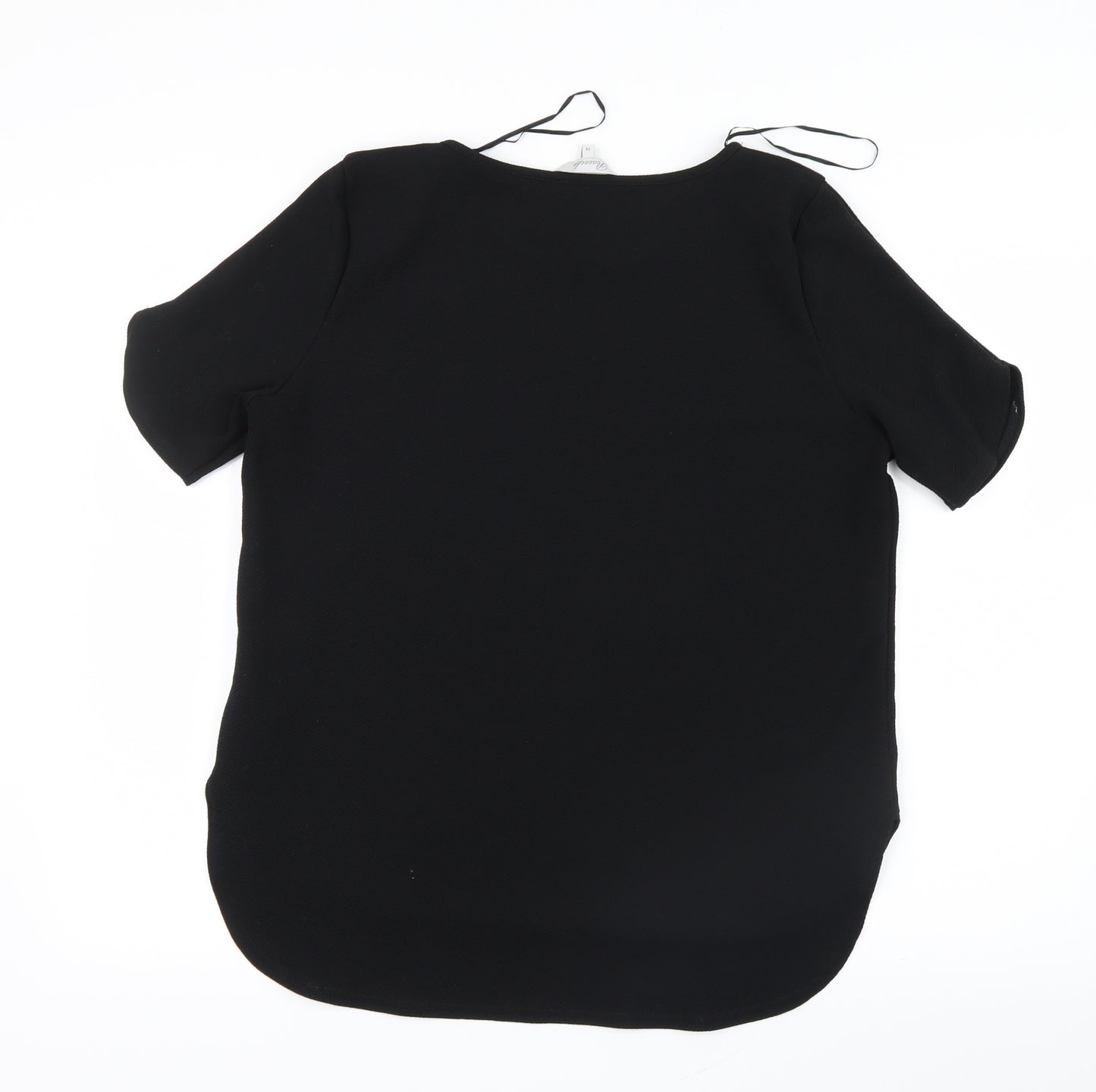 Peacocks Womens Black   Basic T-Shirt Size 14