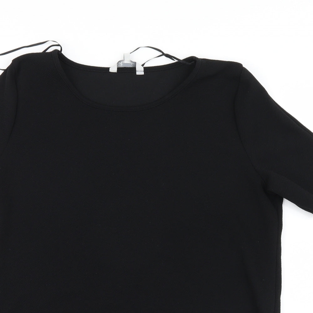 Peacocks Womens Black   Basic T-Shirt Size 14